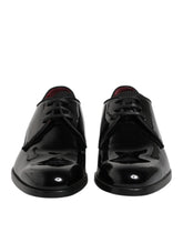 Dolce & Gabbana Black Leather Lace Up Men Derby Formal Shoes